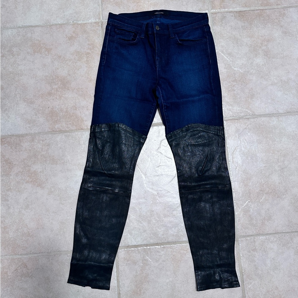 J Brand Partial Leather Jeans